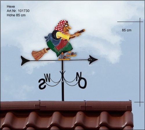 Wetterfahne Hexe mit Besen