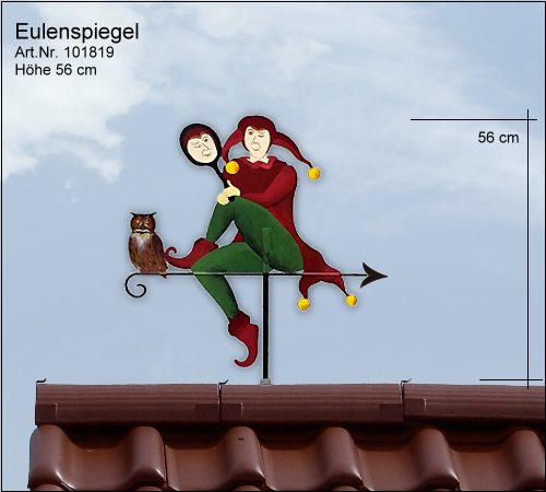 Wetterfahne als eulenspiegel