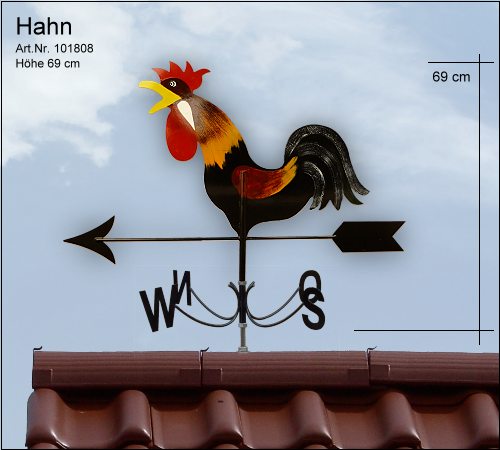 Wetterfahne Hahn gestreckt