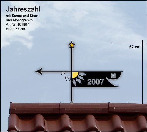 Wetterfahne mit Jahreszahl
