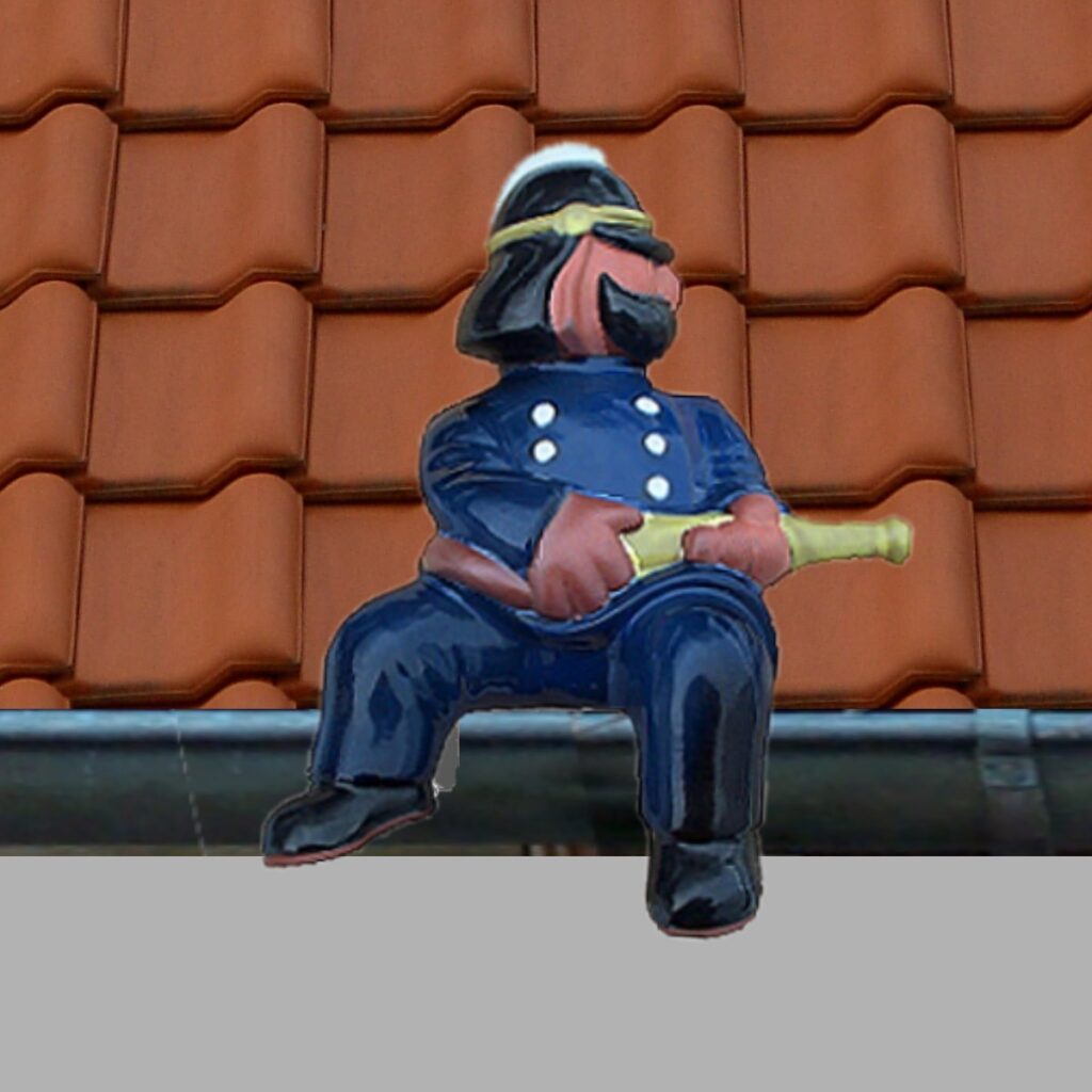sitzender Feuerwehrmann