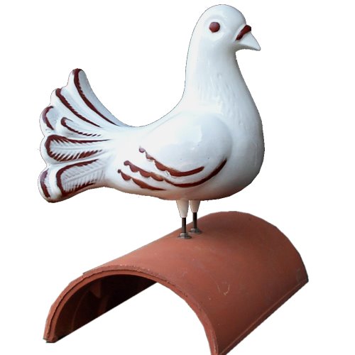 Dachschmuck Taube mit Edelstahlfüssen