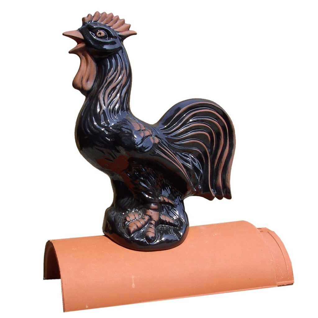 Dachfigur Dachschmuck Hahn schwarz